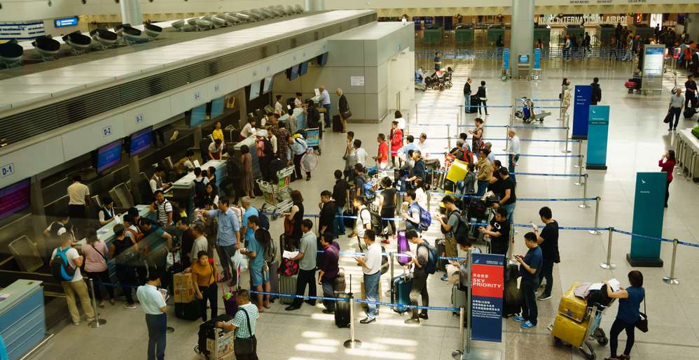 Passengers waiting in airport