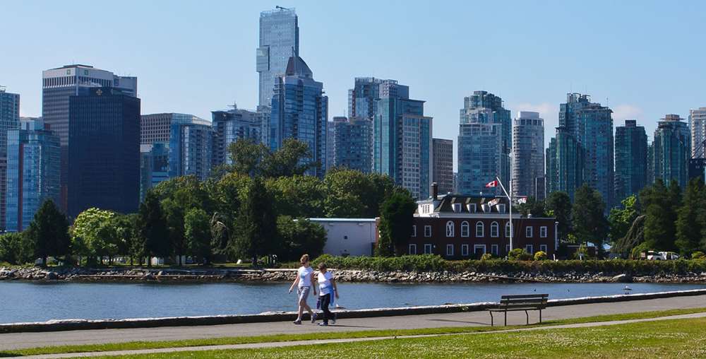 Vancouver skyline looking from park